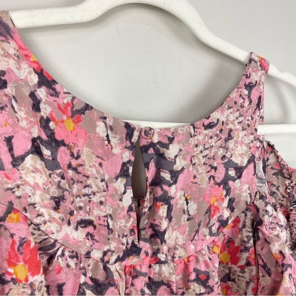 Maeve Abstract Floral Blouse in Pink and Black - Picture 5 of 10